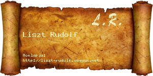 Liszt Rudolf névjegykártya